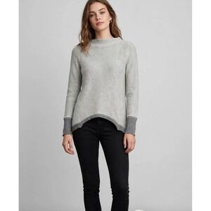 Anthropologie Postmark Gray Textured Knit Asymmetrical Hem Sweatshirt Medium